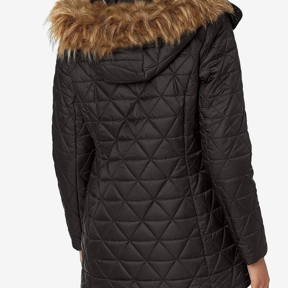 Marc New York
Chevron Quilted Down Jacket with Removable Faux Fur Hood - Picture 3 of 5